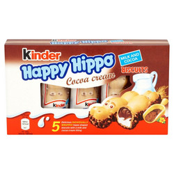 Продуктови Категории Шоколади Kinder Happy Hippo бисквити с какаов крем 5 x 20.7g